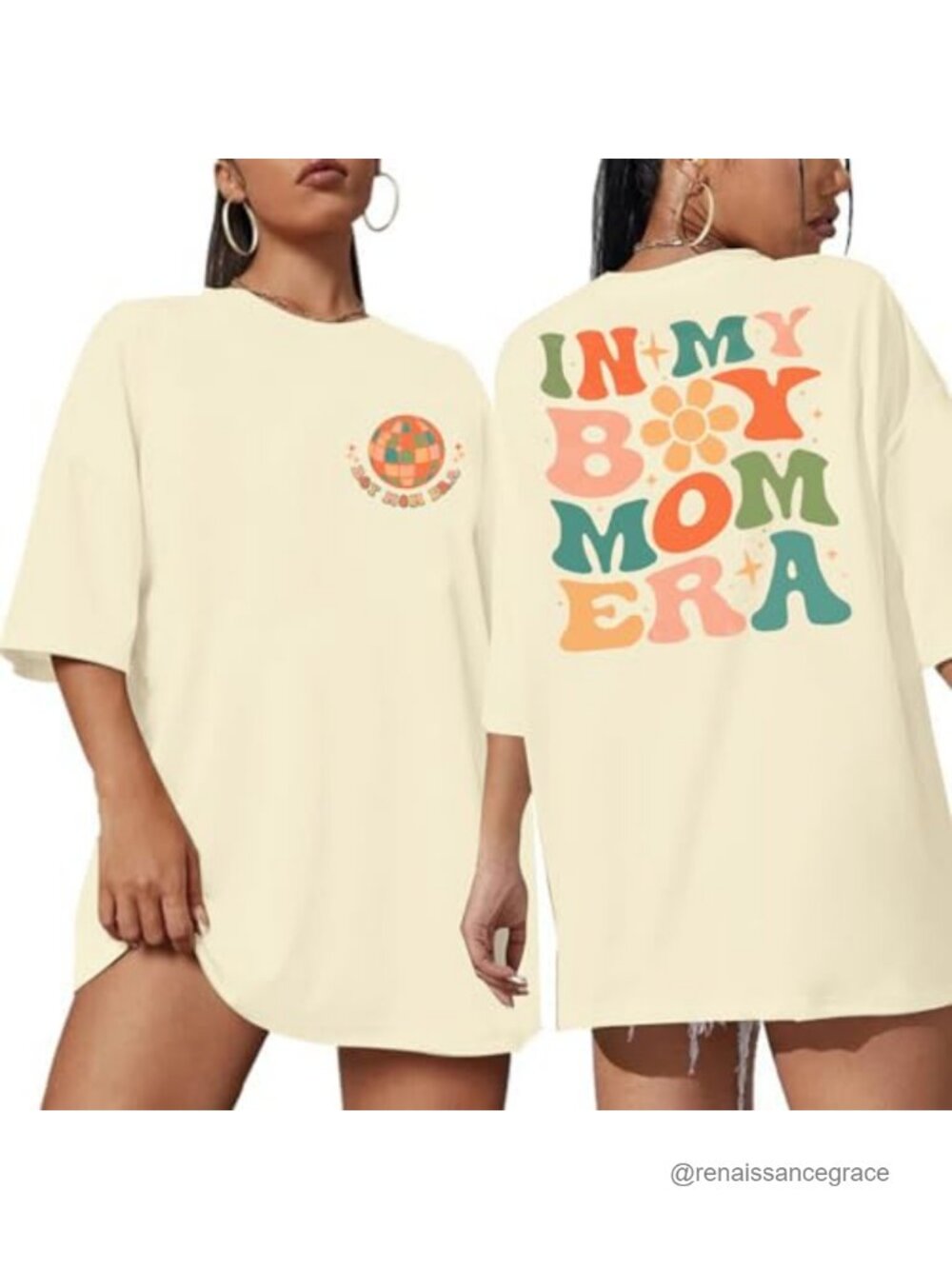Women's Boy Mom Graphic Tee Short Sleeve Crew Neck Cotton